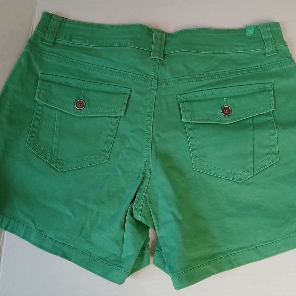 Supplies By Union Bay High-Waist Shorts Garden Green 96% Cotton $18 New - Picture 2 of 6